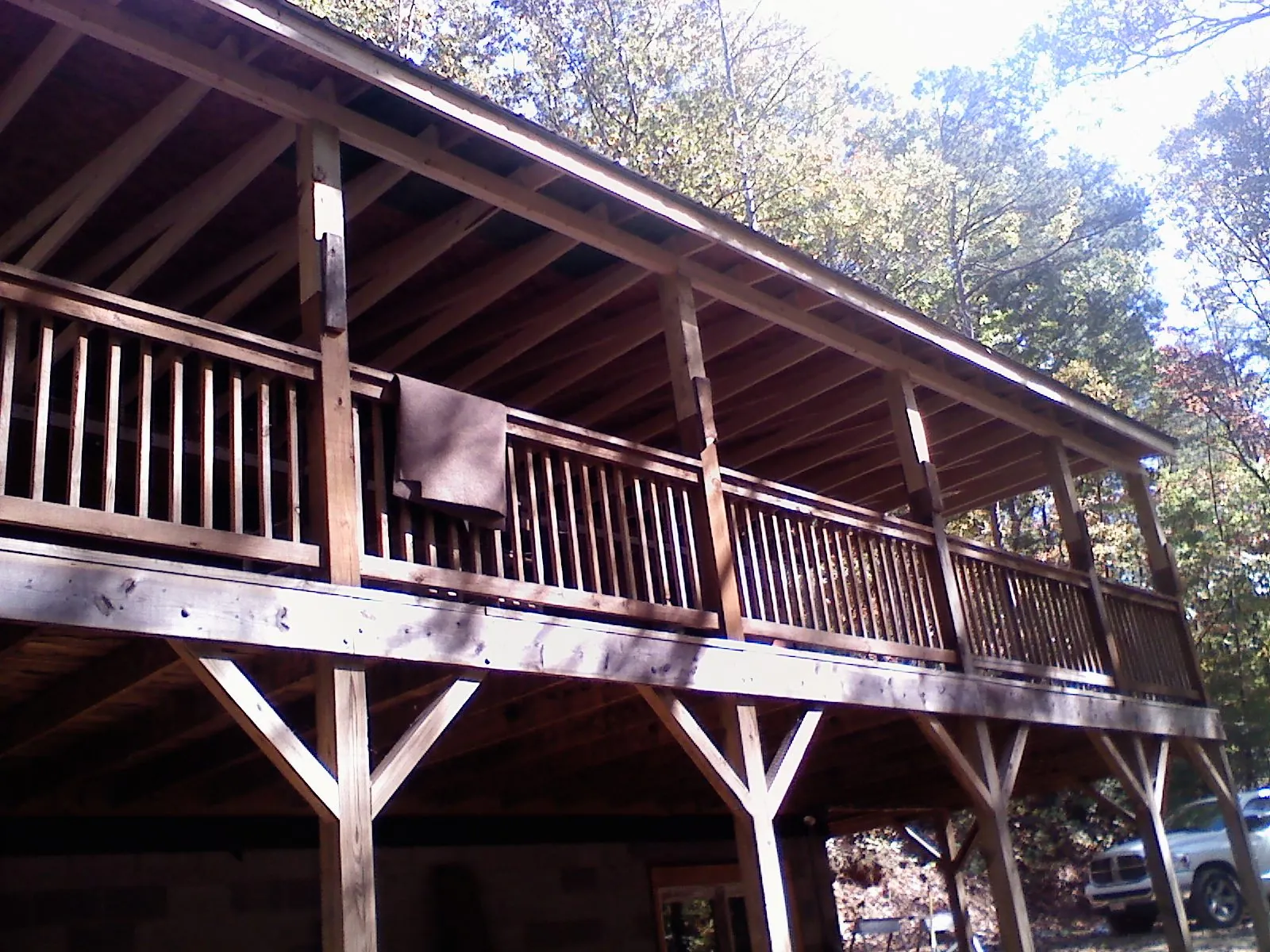 Timber framing under a new elevated porch and deck — Roof Leak Repair in Brightwood by Roofing Brothers